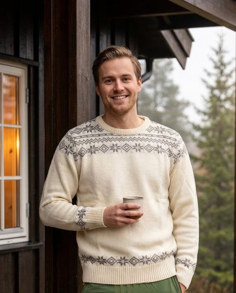 Hovedbilde Voss Unisex ullgenser i offwhite/beige