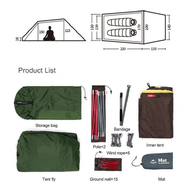 Hovedbilde Cloud 2 Telt Tunneltelt Forest Green