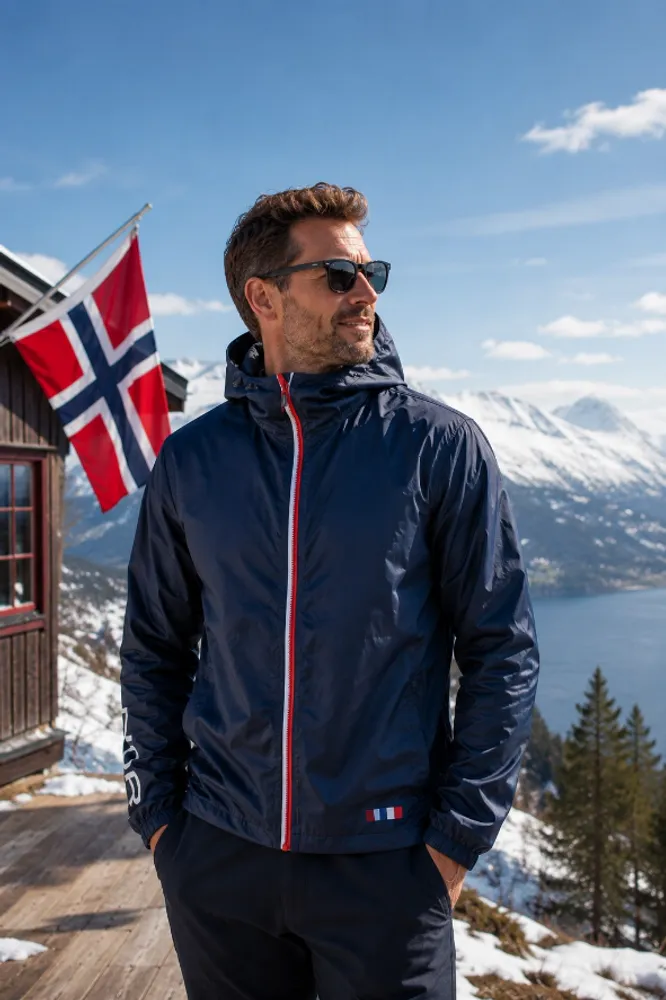 NOR Fastplant Windbreaker herre Navy