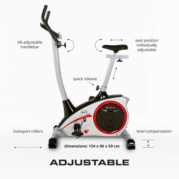 Hovedbilde AL 2 trimsykkel sølv - Ergometer trimsykkel i særklasse!