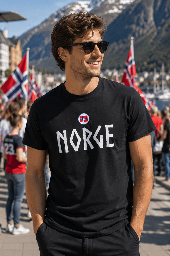 Norge t-shirt i sort - Perfekt til fotball-VM