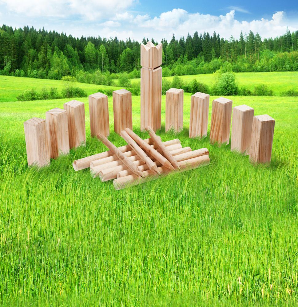 Kubb spill med bæreveske