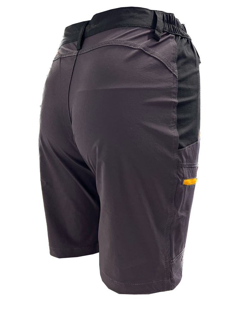 Storhøi Shorts Dame Grå med gul zip